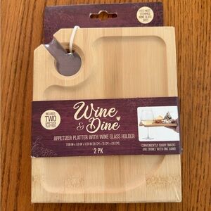 Wine & Dine Appetizer Platter with Wine Glass Holder